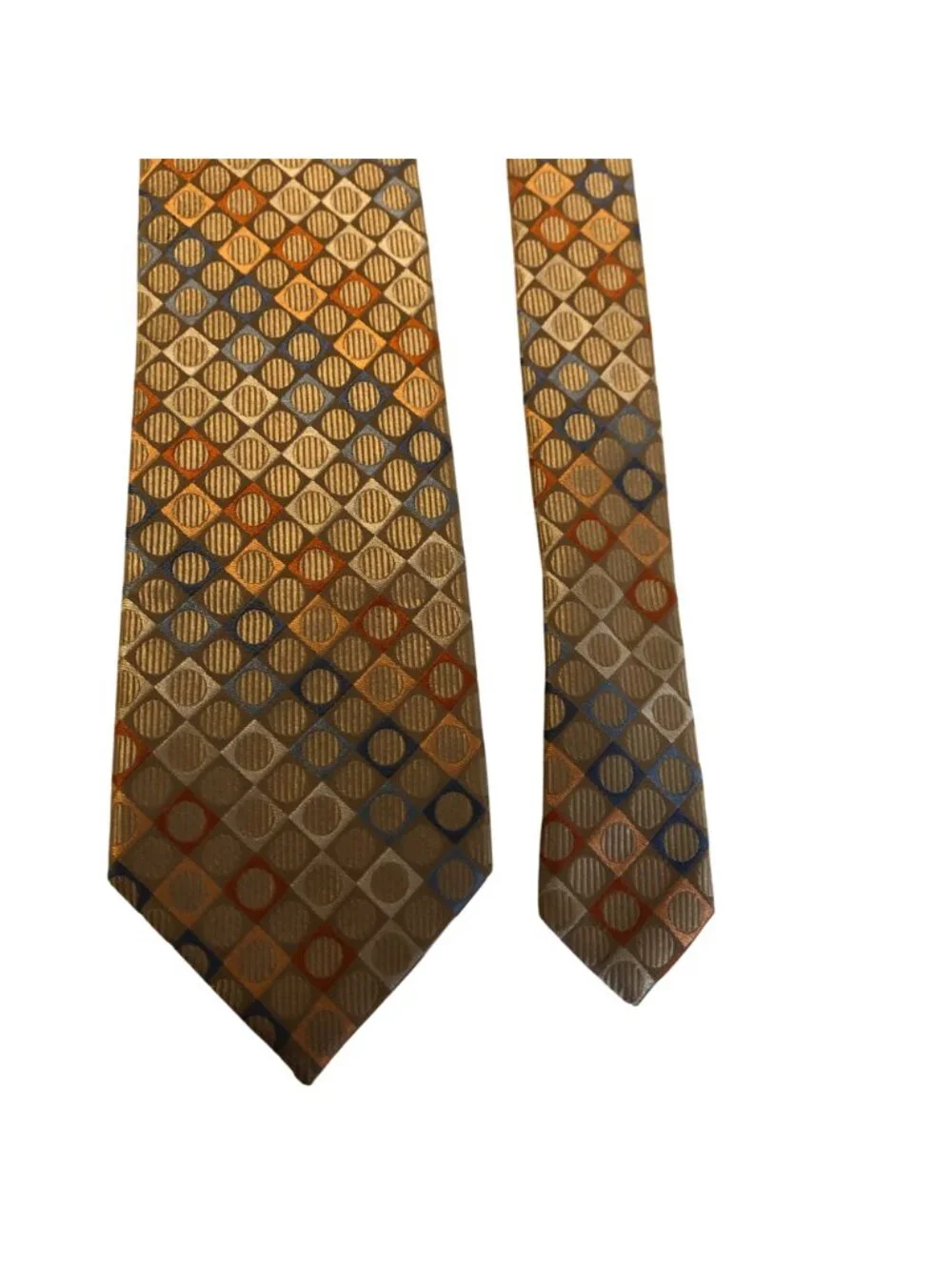 Michael Kors Silk Tie Geometric Tan Multicolor Mens Necktie Office Formal Gift